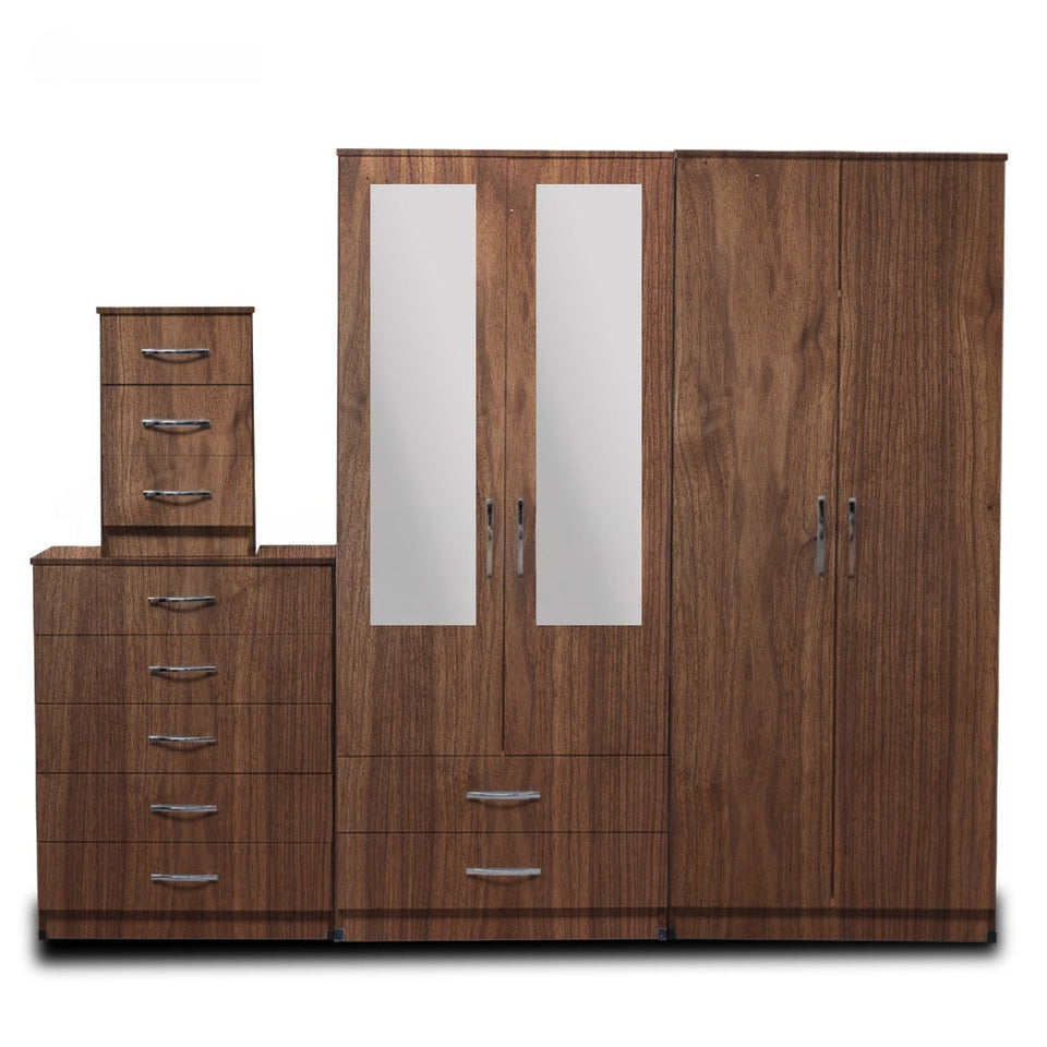 2-HALF MIRROR WITH 2-BOTTOM DRAWERS(4 DOOR)