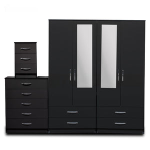 2-HALF MIRROR WITH 4-BOTTOM DRAWERS(4 DOOR)