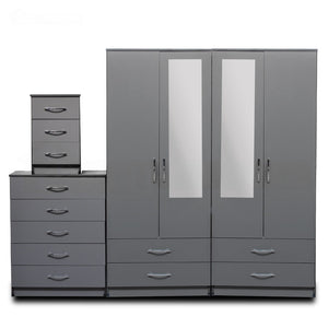 2-HALF MIRROR WITH 4-BOTTOM DRAWERS(4 DOOR)