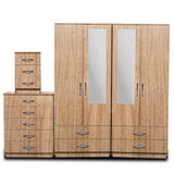 2-HALF MIRROR WITH 4-BOTTOM DRAWERS(4 DOOR)