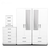 2-HALF MIRROR WITH 4-BOTTOM DRAWERS(4 DOOR)