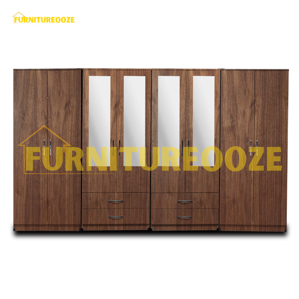 4-HALF MIRROR WITH 4-BOTTOM DRAWERS (8-DOOR)