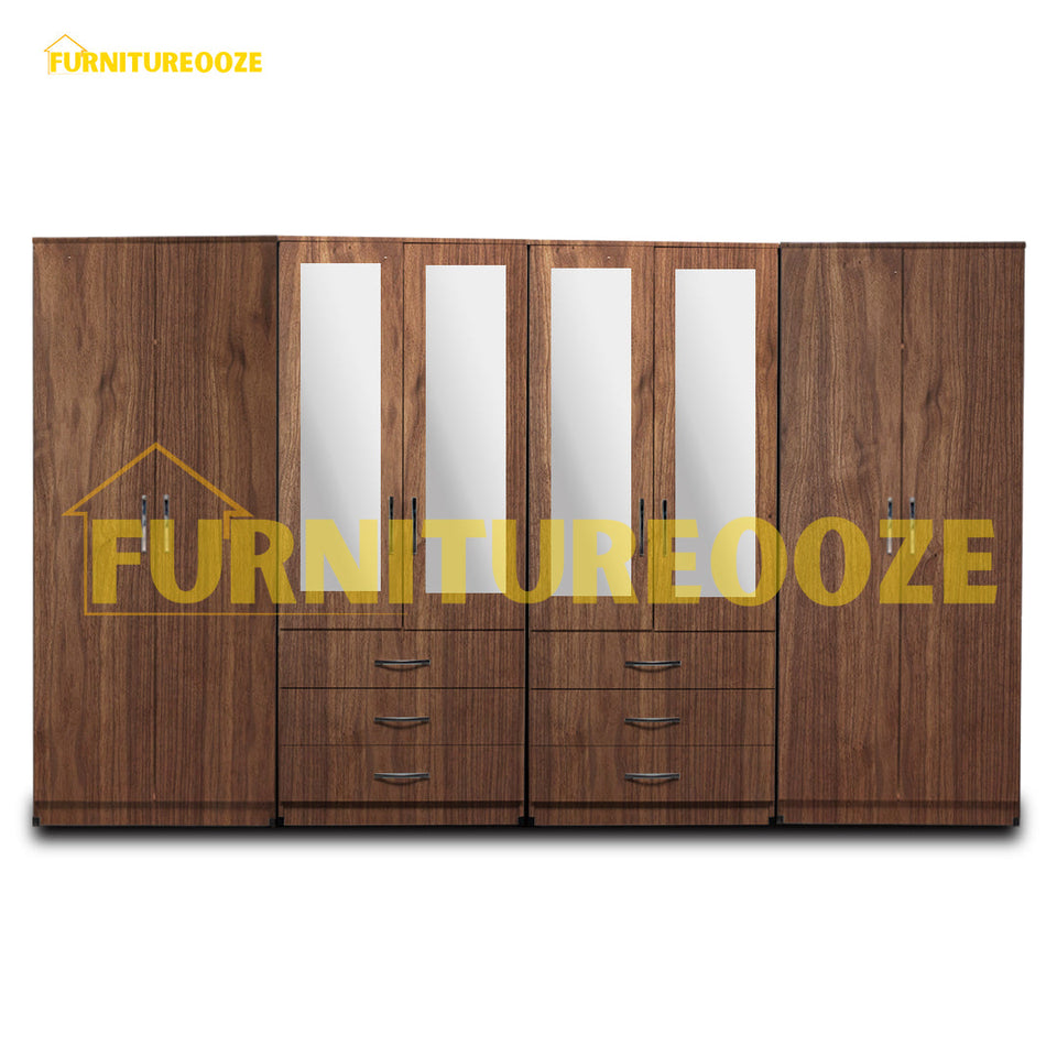 4-HALF MIRROR WITH 6-BOTTOM DRAWERS (8-DOOR)