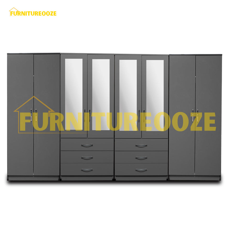 4-HALF MIRROR WITH 6-BOTTOM DRAWERS (8-DOOR)