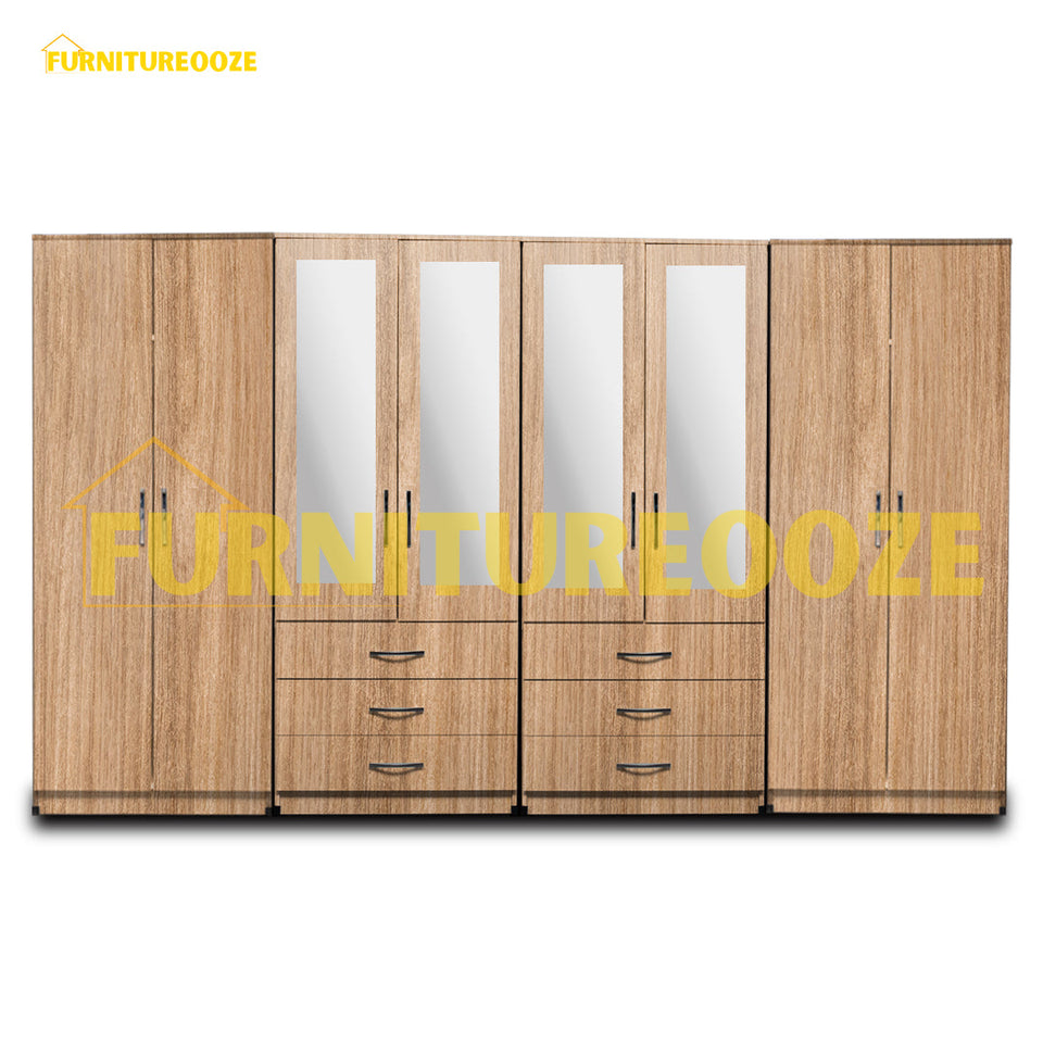 4-HALF MIRROR WITH 6-BOTTOM DRAWERS (8-DOOR)