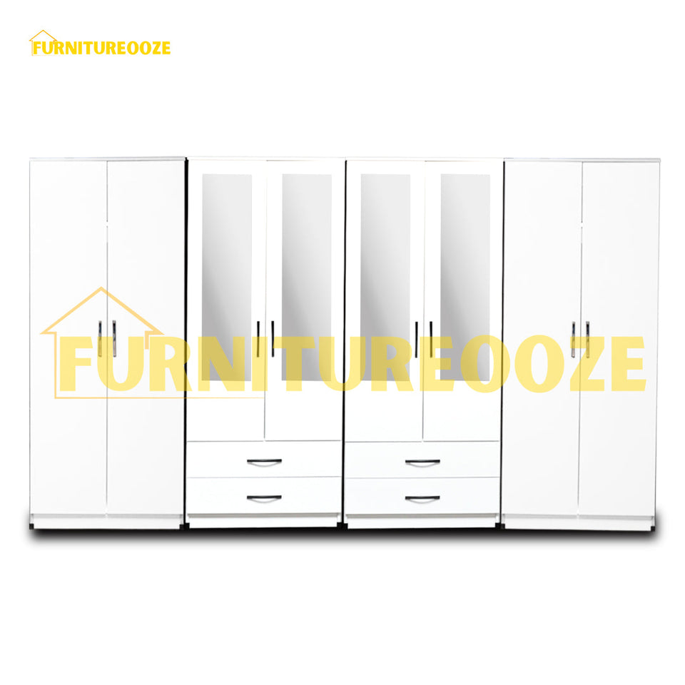 4-HALF MIRROR WITH 4-BOTTOM DRAWERS (8-DOOR)