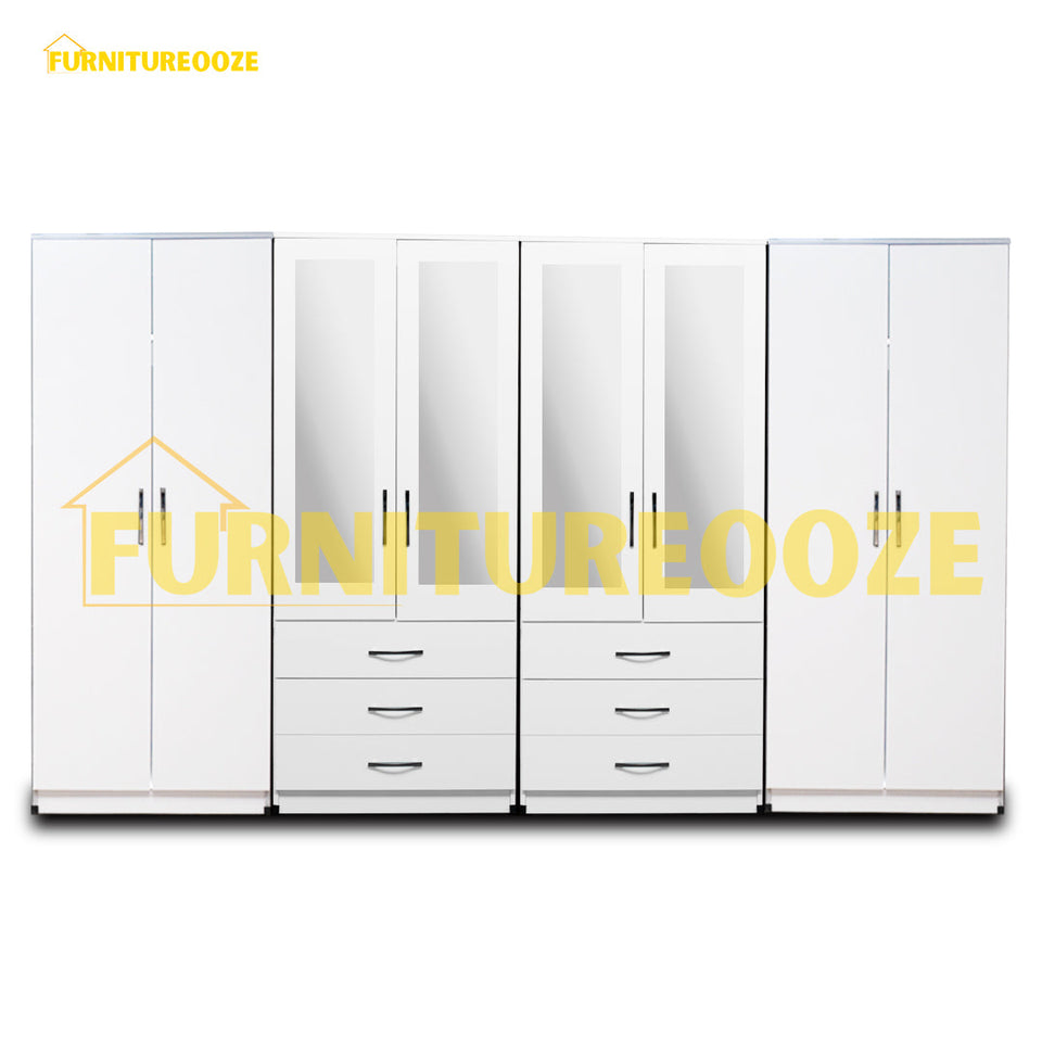 4-HALF MIRROR WITH 6-BOTTOM DRAWERS (8-DOOR)