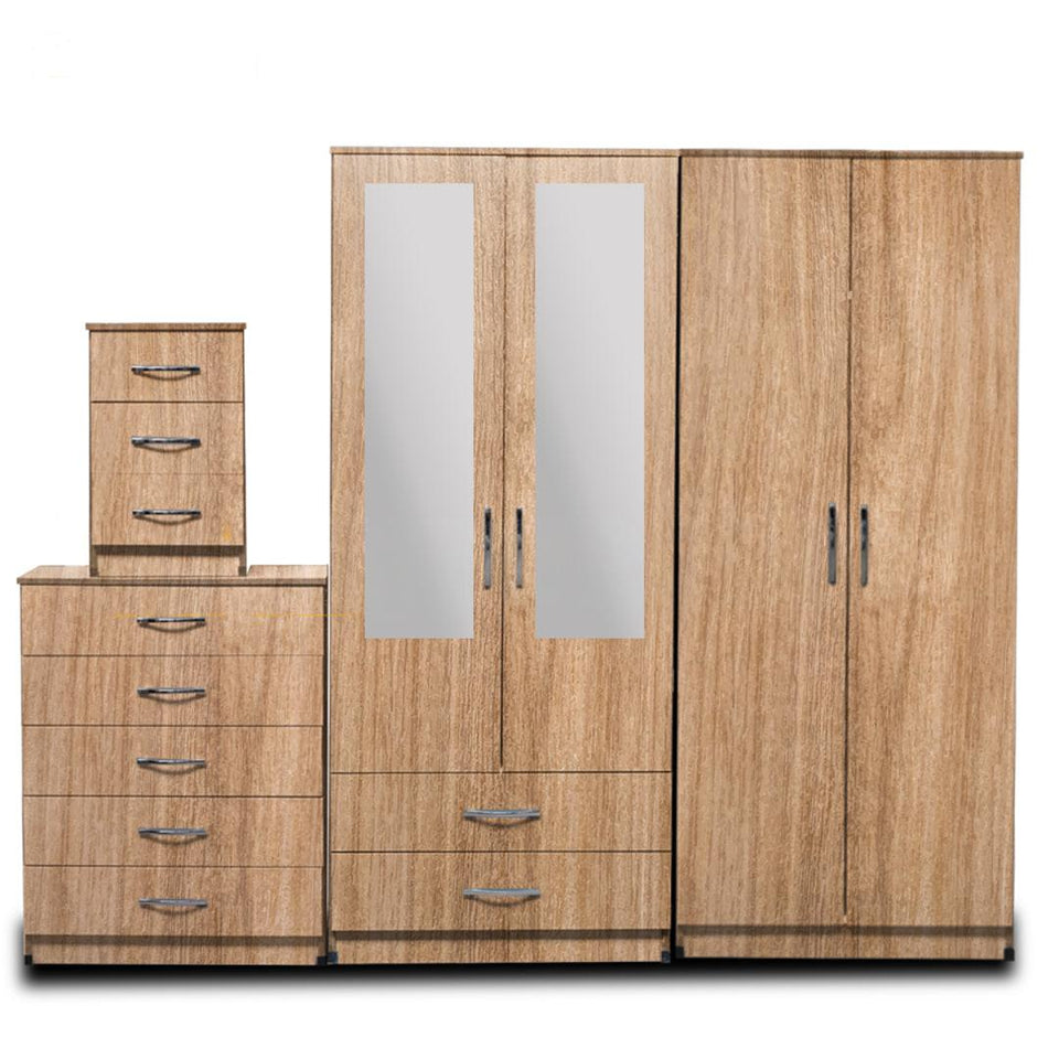 2-HALF MIRROR WITH 2-BOTTOM DRAWERS(4 DOOR)