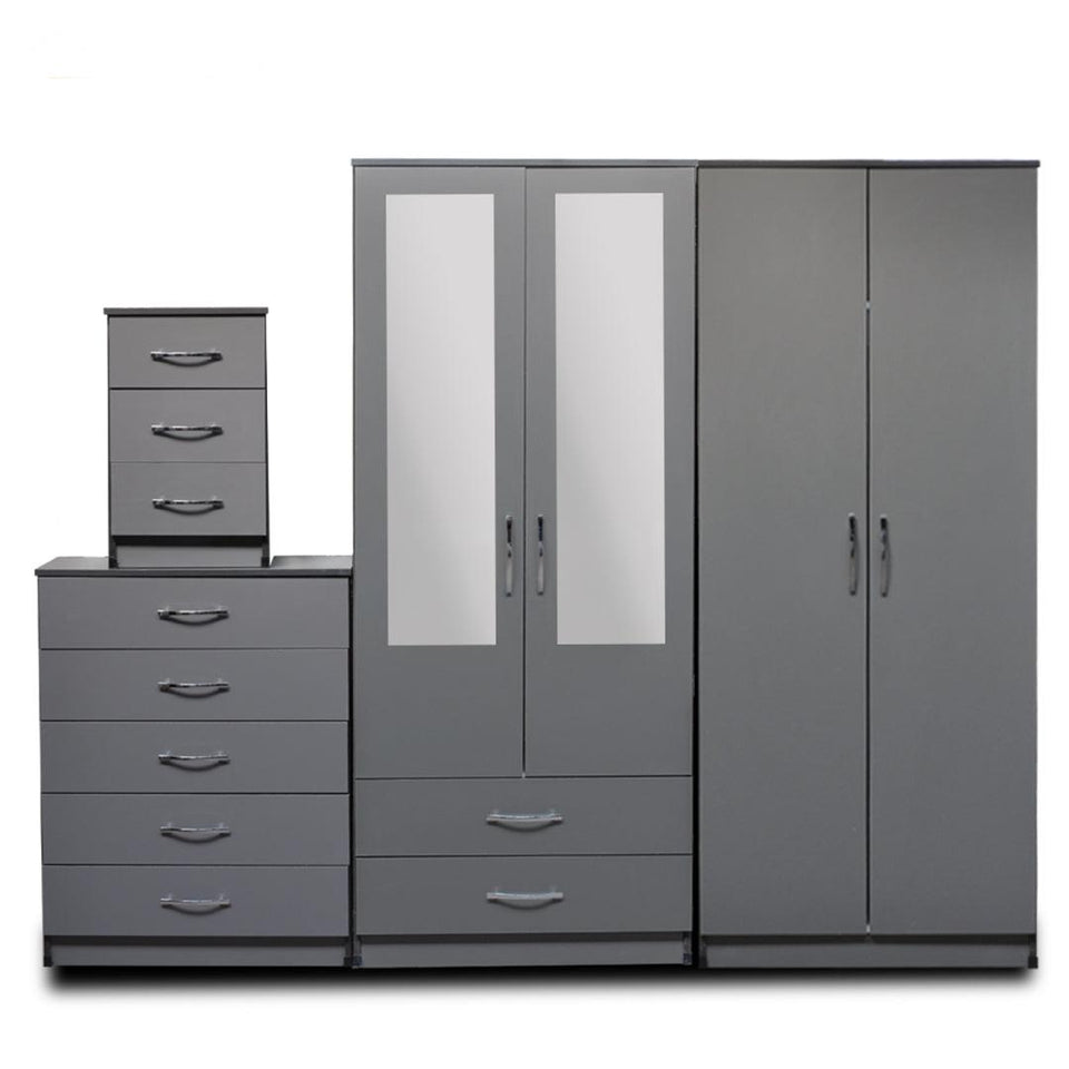 2-HALF MIRROR WITH 2-BOTTOM DRAWERS(4 DOOR)